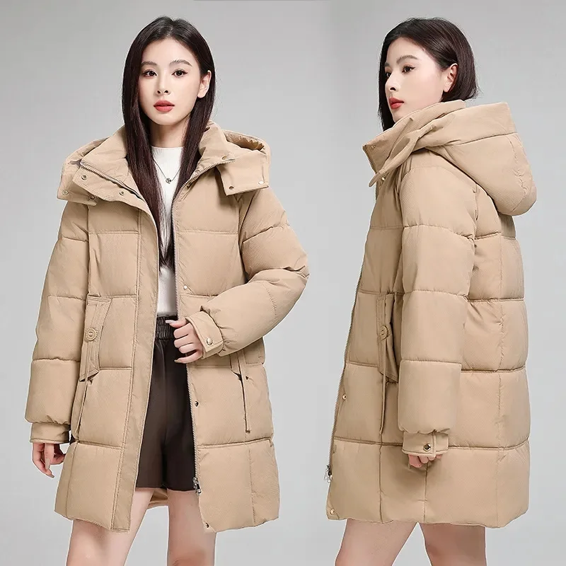 

Новое зимнее пальто, женские утепленные толстовки большого размера, повседневная свободная куртка, корейская осенне-зимняя мода, пуховые хлопковые парки