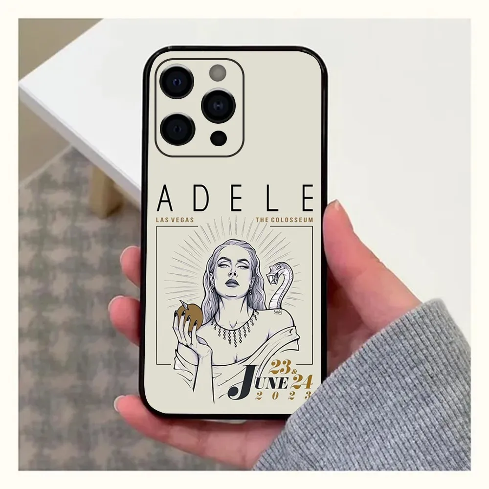 Singer Adele A-Adkins Phone Case For Apple iPhone 15,14,13,12,11,Pro,X,XS,Max,XR,Plus,Mini Soft Black Cover
