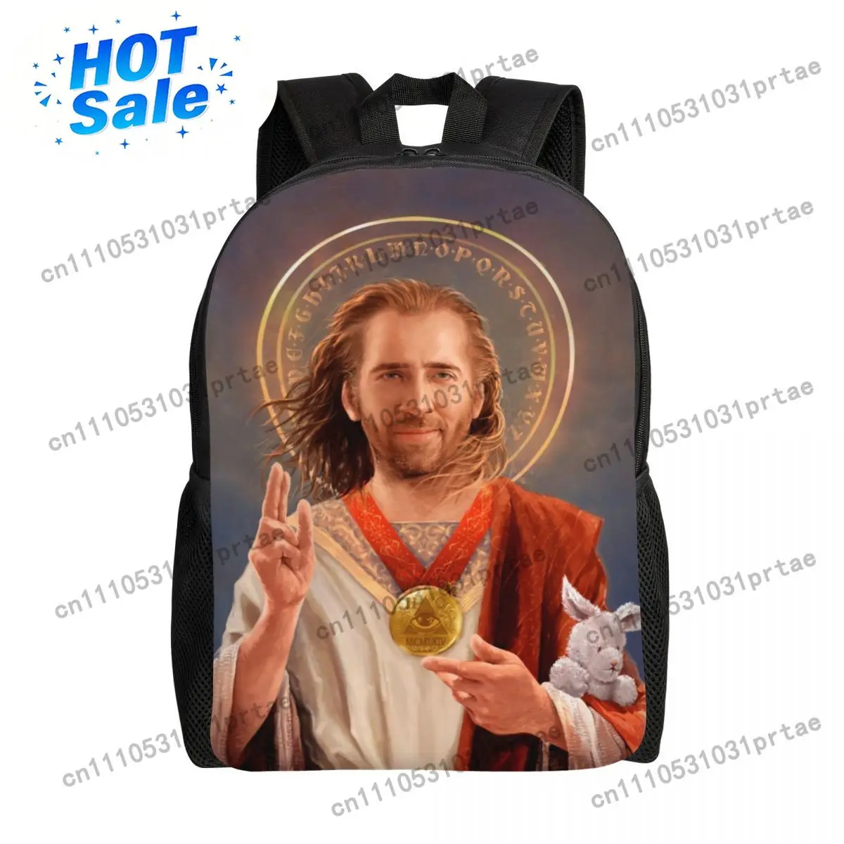 3D Printing Saint Nicolas Cage Backpacks Funny Meme School College Travel Bags Women Men Fits 15 Inch Laptop