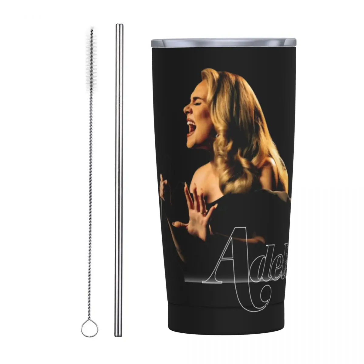 Cool Singer Adele Tour 2024 bicchiere isolato con coperchio a cannucce Album musicale tazze in acciaio inossidabile tazza termica a doppia parete