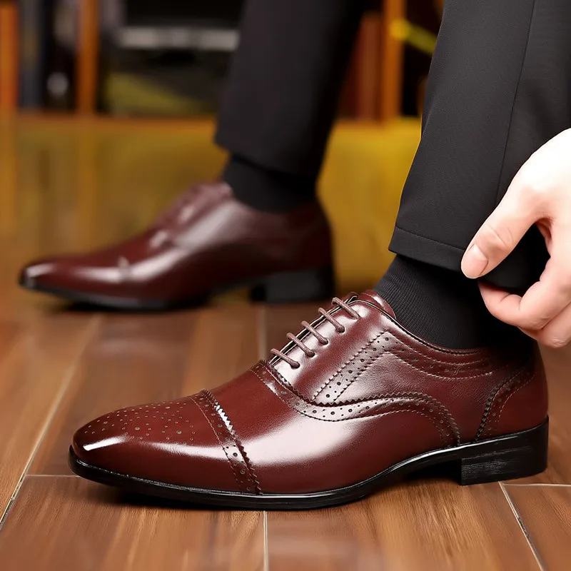 Fashion Brand Men's Casual Shoes Outdoor Business Office Formal Shoes 2026 New Retro Classic Comfortable Anti-Slip Walking Shoes