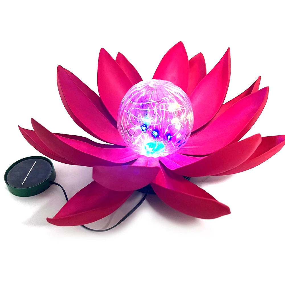 Solar Floating Lotus Shape Water Surface Lantern Solar Powered LED Flower Light Solar Powered Lotus Lamp for Pool Pond Outdoor