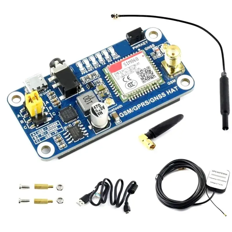 [A92Z!NEW】 SIM868 Development Board GNSS Bluetooth Phone Module GPRS Module Raspberry Pi Modules