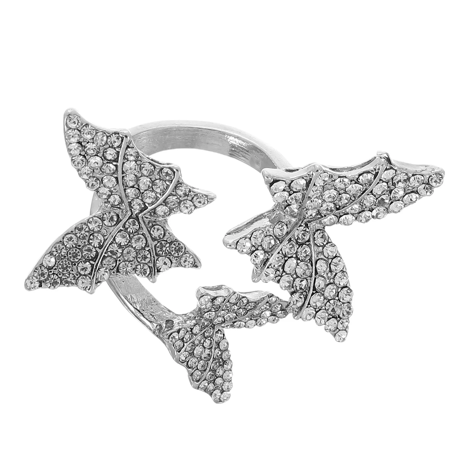 

Unique Adjustable Butterfly Ring for Women Open Crystal Minimalist Style Exaggerated Modern Fashion Index Finger Jewelry