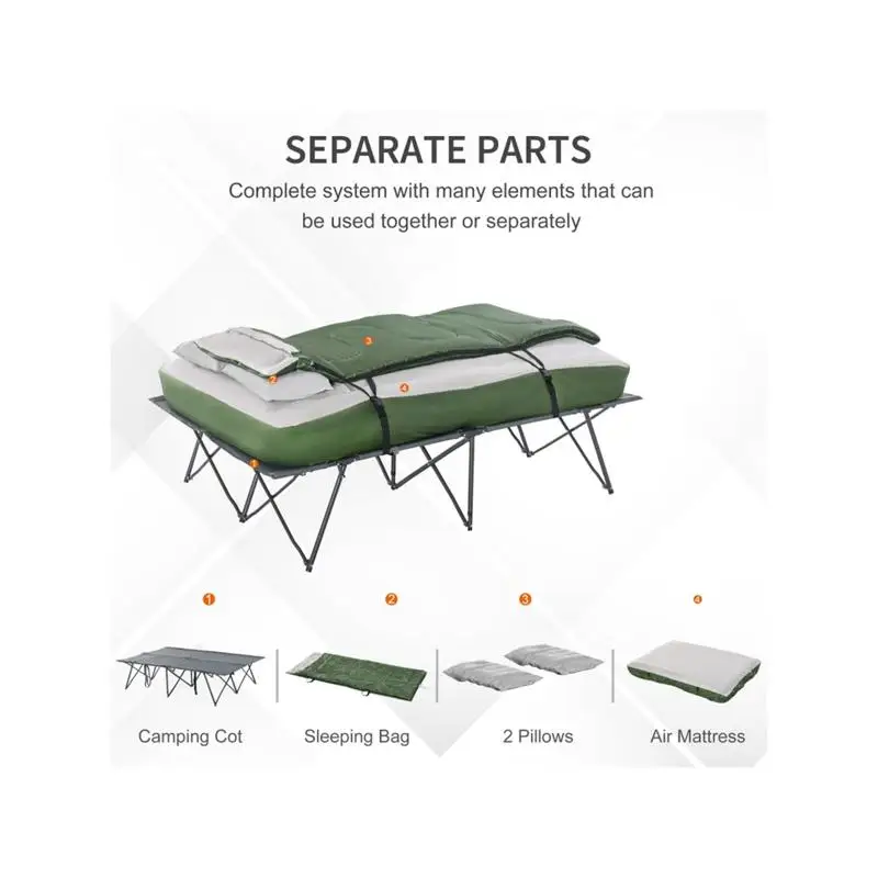 

Foldable Camping Tent and Folding Camping Bed - Portable Outdoor Shelter and Sleeping Solution for Hiking, Backpacking, and