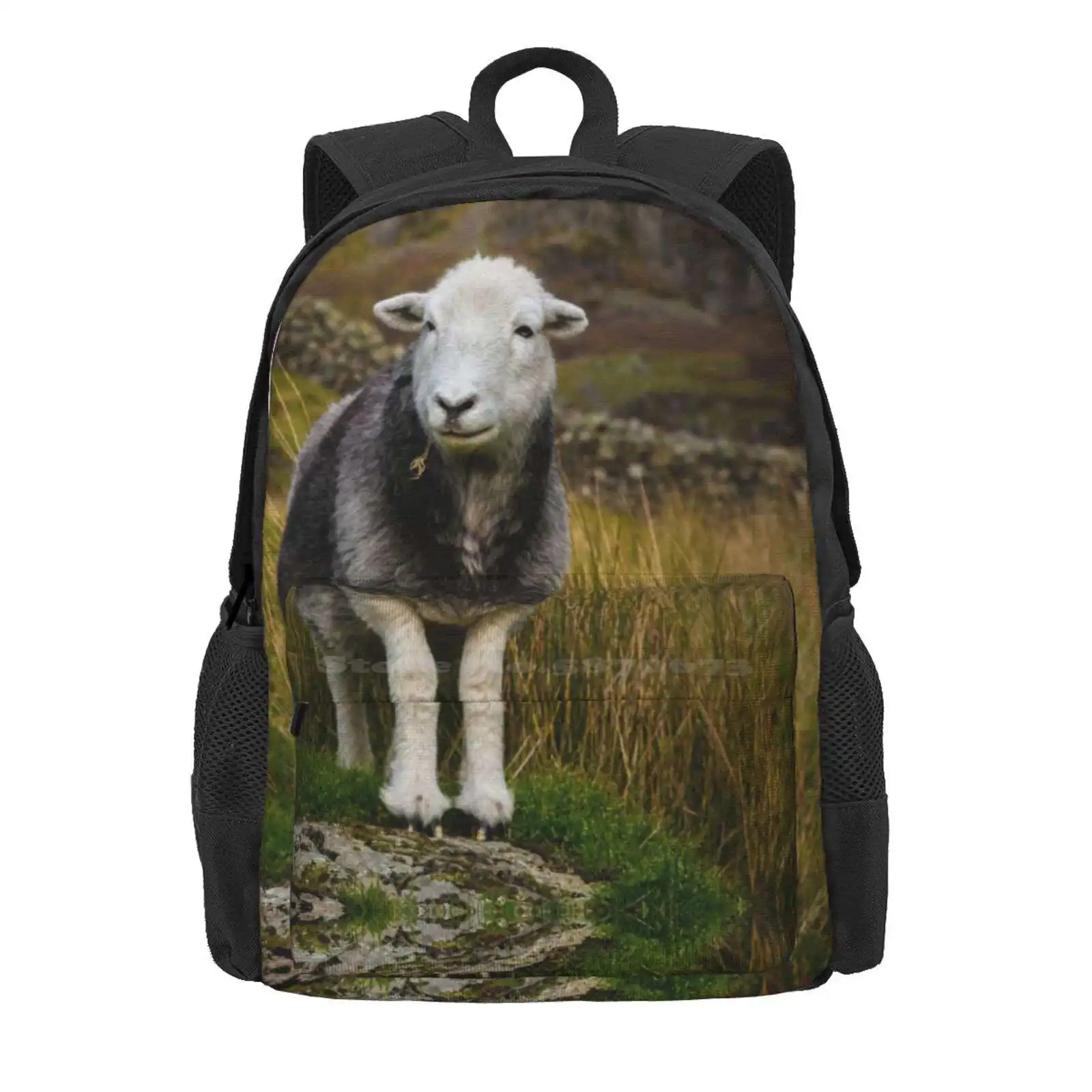 Herdwick Sheep Hot Sale Schoolbag Backpack Fashion Bags Herdwick Sheep Grey Sheep Grey And White Sheep Livestock Farm Animals