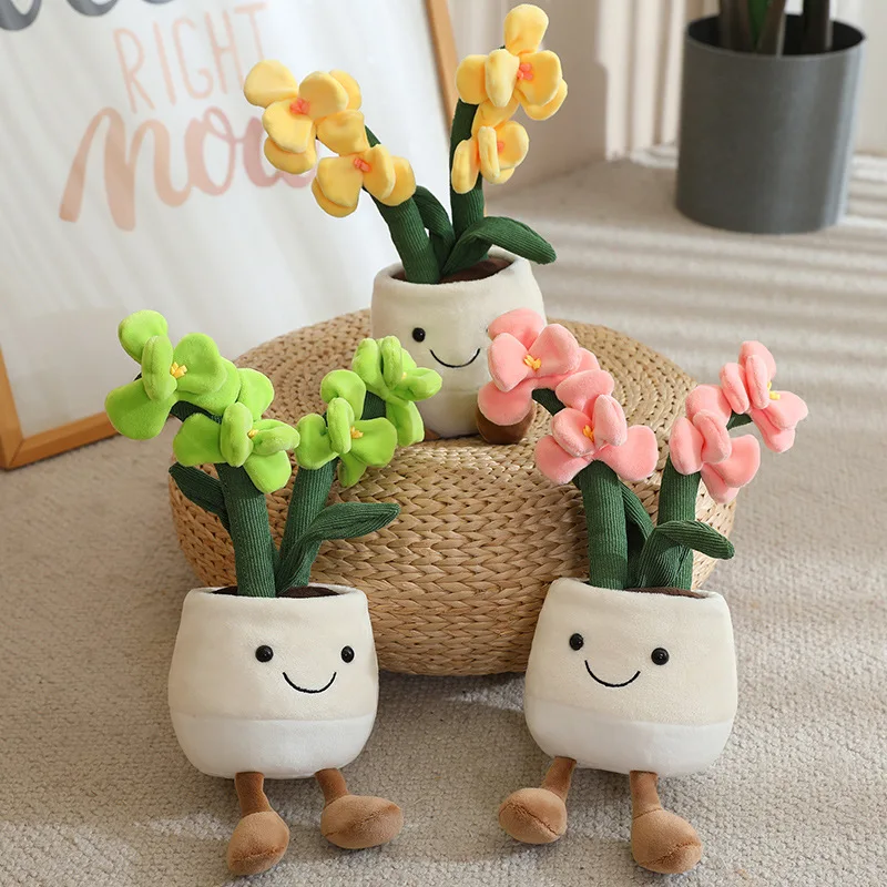 Kawaii Cartoon Sunflower Plush Doll Potted Plant Tulip Succulent Hyacinth Cactus Plush Toy Home Decor Gift For Boys And Girls