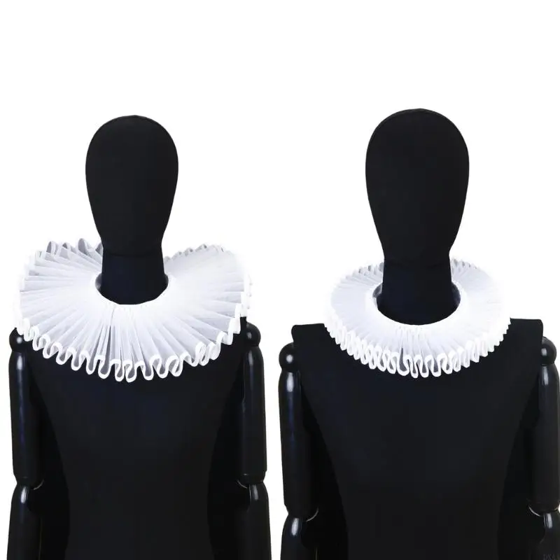 

DXAA Ruff Collar Ruffled Tie Collar Retro Cosplay Lapel Collar for Drama Play