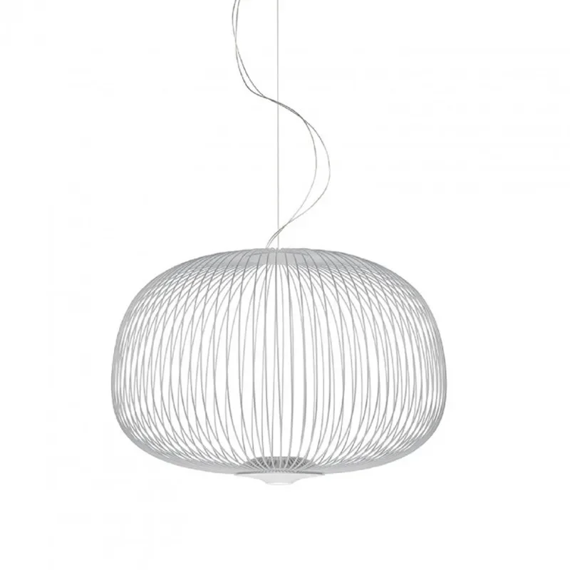 Imagem -05 - Moderno Minimalista Led Lâmpada Pingente Gaiola de Ferro Circular Ouro Foscarini Raios Lâmpada Pendurada Pequeno Lustre