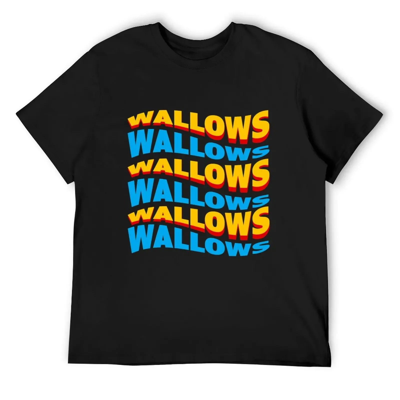 WALLOWS - yellow blue wave T-Shirt plus size clothes hippie clothes mens clothing