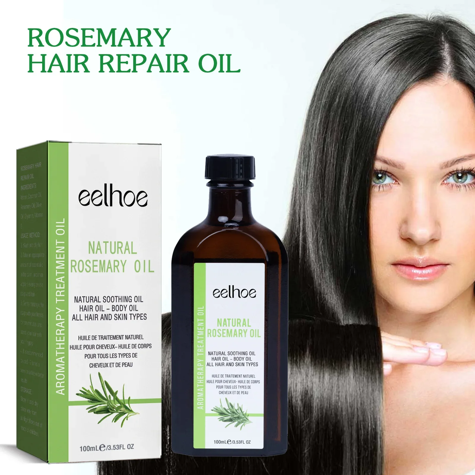 Rosemary Hair Care Essential Oil Anti-short-tempered, Durable, Supple and Fragrant, Repairing and Dyeing Hair Care Essential Oil