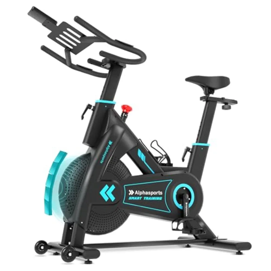 

Магнитный велотренажер для дома, высокопрочный стационарный велосипед с поддержкой приложения, бесшумный, для использования в помещении, выдерживает вес до 350 фунтов.