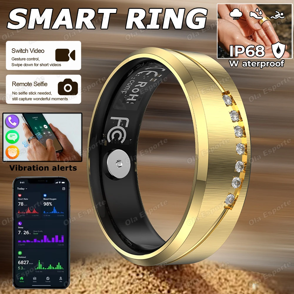 New Couple Smart Ring Vibration Reminders Remote Selfie Heart Rate Sleep Monitoring Stress Switch Video Sports Smartring R11C