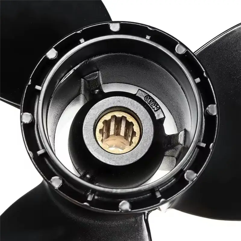 A99F-For 20-30HP 58100-96420-019 10 1/4 X 11 Boat Outboard Propeller 10 Spline Tooths R Rotation 3 Blades Black