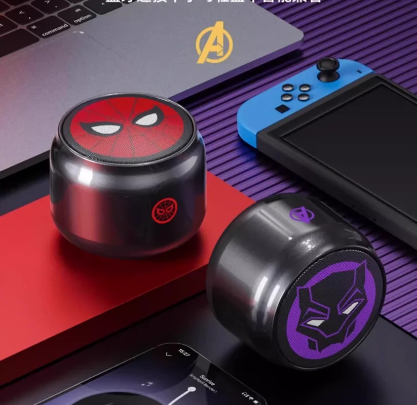 

HOT Marvel Co-Branded Bluetooth Speaker Spider-Man/Iron Man/Black Panther High-Quality Sound Mini Portable Speaker Gift For Boys