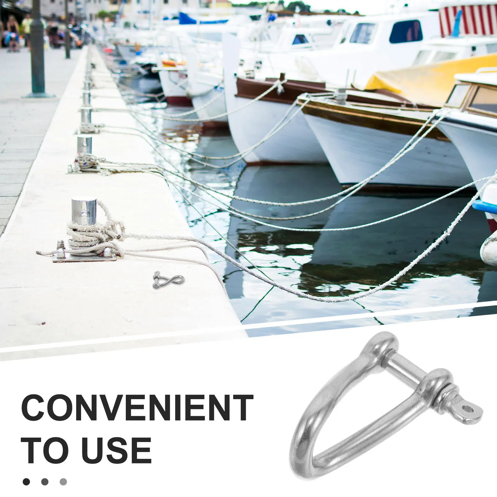 4Pcs Marine Twisted Clevis Shackle Stainless Steel Heavy Duty Anchor Shackle for Sailing Fishing Rigging Lifting Dock Mooring