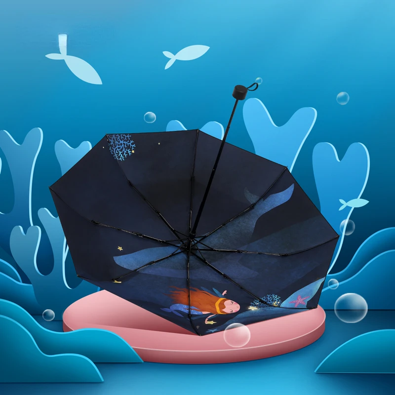 Foldable Umbrella Umbrella One Piece Anime Vinyl Sunscreen UV Protection 50+ Sunshade Sun Umbrella Folding Umbrella Universal