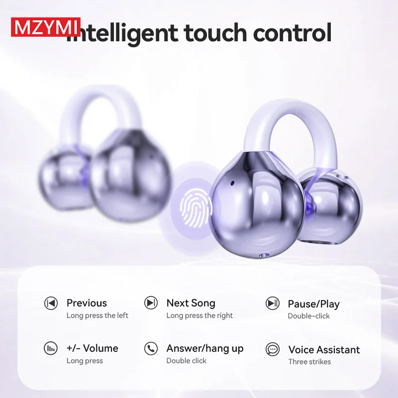 MZYMI nuevo auricular abierto M91 Clip de oreja ENC auriculares inalámbricos Bluetooth 5,4 auriculares estéreo de alta fidelidad Control táctil llamada HD Headet con micrófono