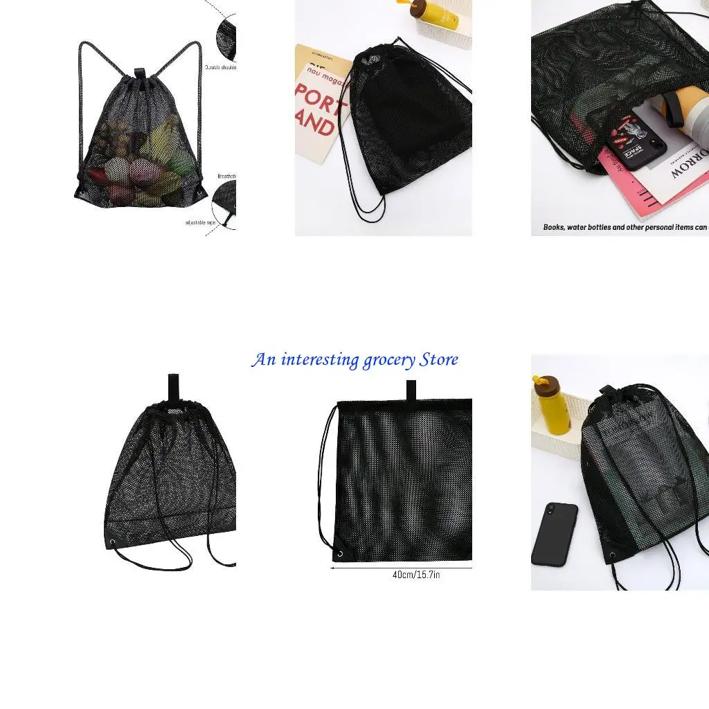 652D Football Mesh Storage Holder Drawstring Carry Bag Single Ball for Carrier Mesh B