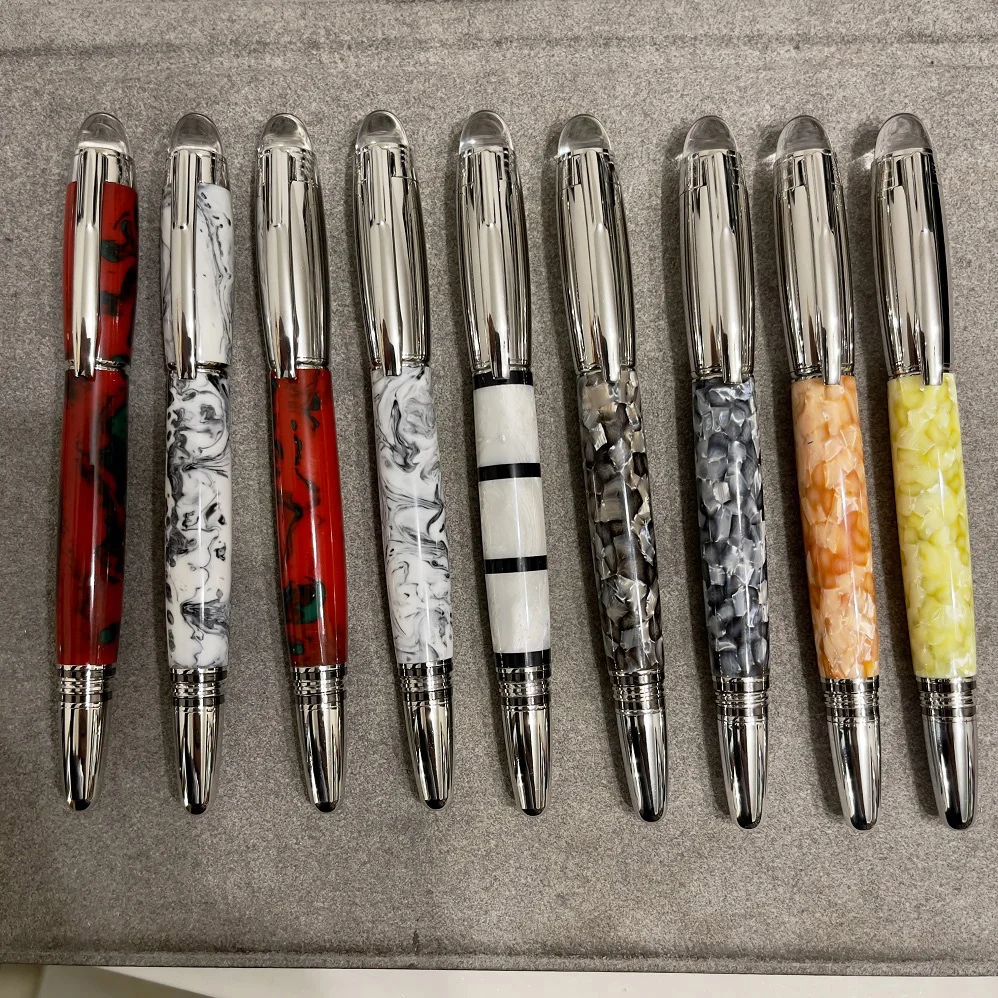 

Monte Mb Pen StarWalker Red Write Yellow Stone Metal Roller Blance Ink pen Ballpoint Pen no box