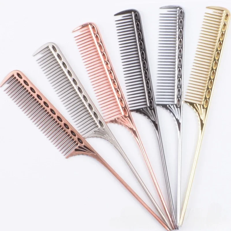 Aluminuml Metal Anti-static Hair Comb Professional Hairdressing Combs Hair Cutting Dying Brush Barber Tools Salon Accessaries