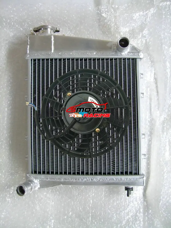Aluminum Radiator + Fan For AUSTIN ROVER MINI COOPER & MORRIS 1967-1991 1968 1969 1970 1971 1972 1973 1974 1975 1976 1977 1978