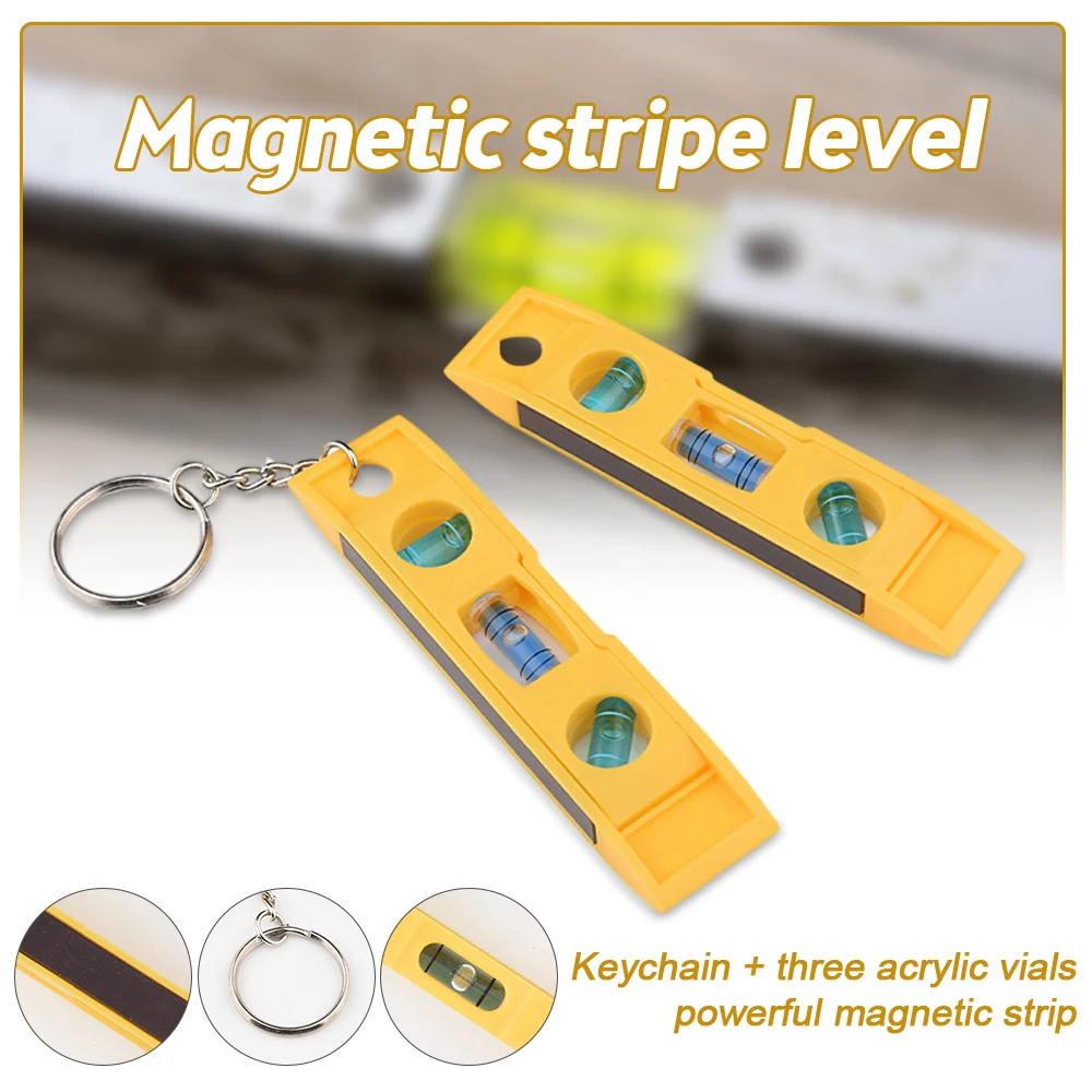 Mini 3 Bubble Level with Keychain Bubble Level Vertical Horizontal Gradienter Measuring Furniture Appliance Installation Level