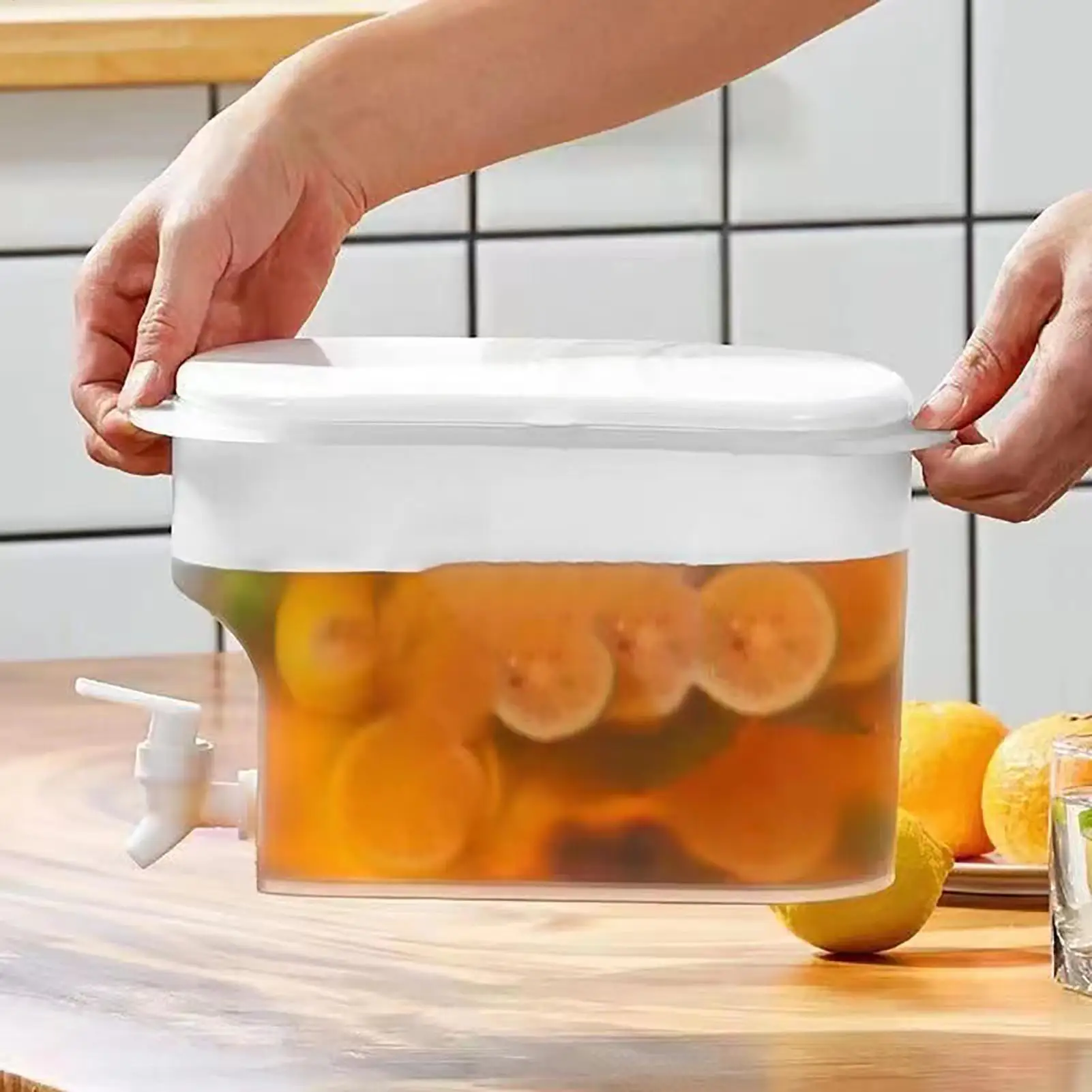 2,8 l Kalt-Wasserkrug, großer Kaltkessel mit Wasserhahn, Getränkespender, Kühlschrank, Wasserbehälter, Teespender