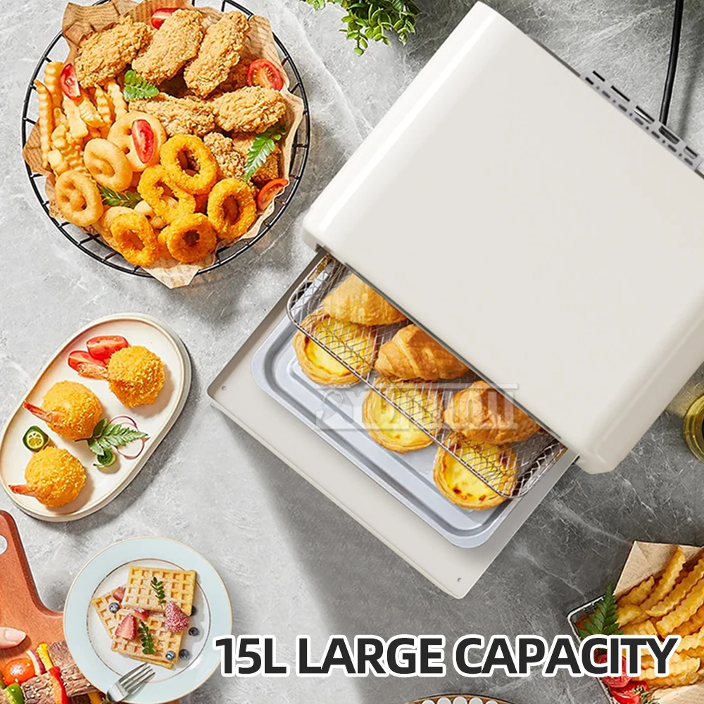 

KZ1501 15L Large Capacity Electric Oven Household Air fryer Integrated Small Baking Wind Oven for Baking