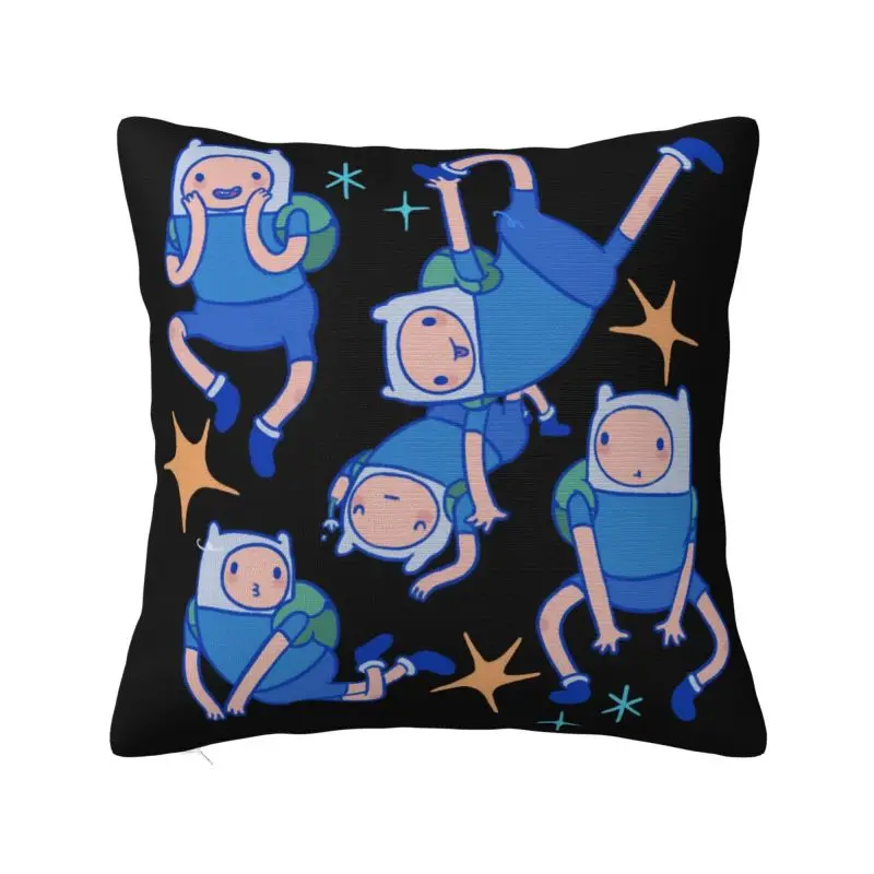 Custom Finn Wallpaper Cartoon Cushion Cover Home Decorative Print A-Adventure Time Throw Pillow Case for Sofa Two Side