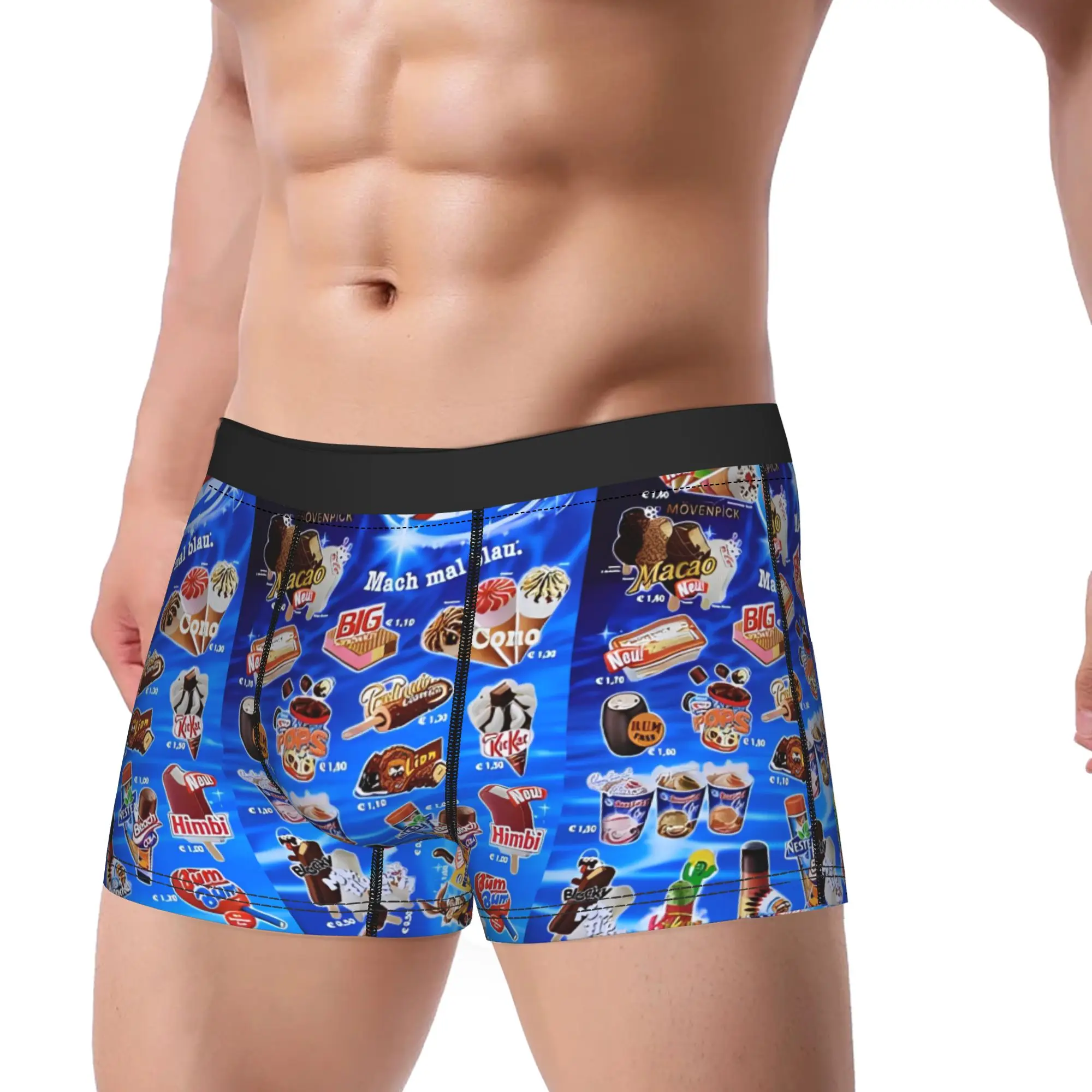 

Funny Ice Cream F-Frigos Underwear Print Boxershorts Hot Sale Men Underpants Elastic Shorts Briefs Gift
