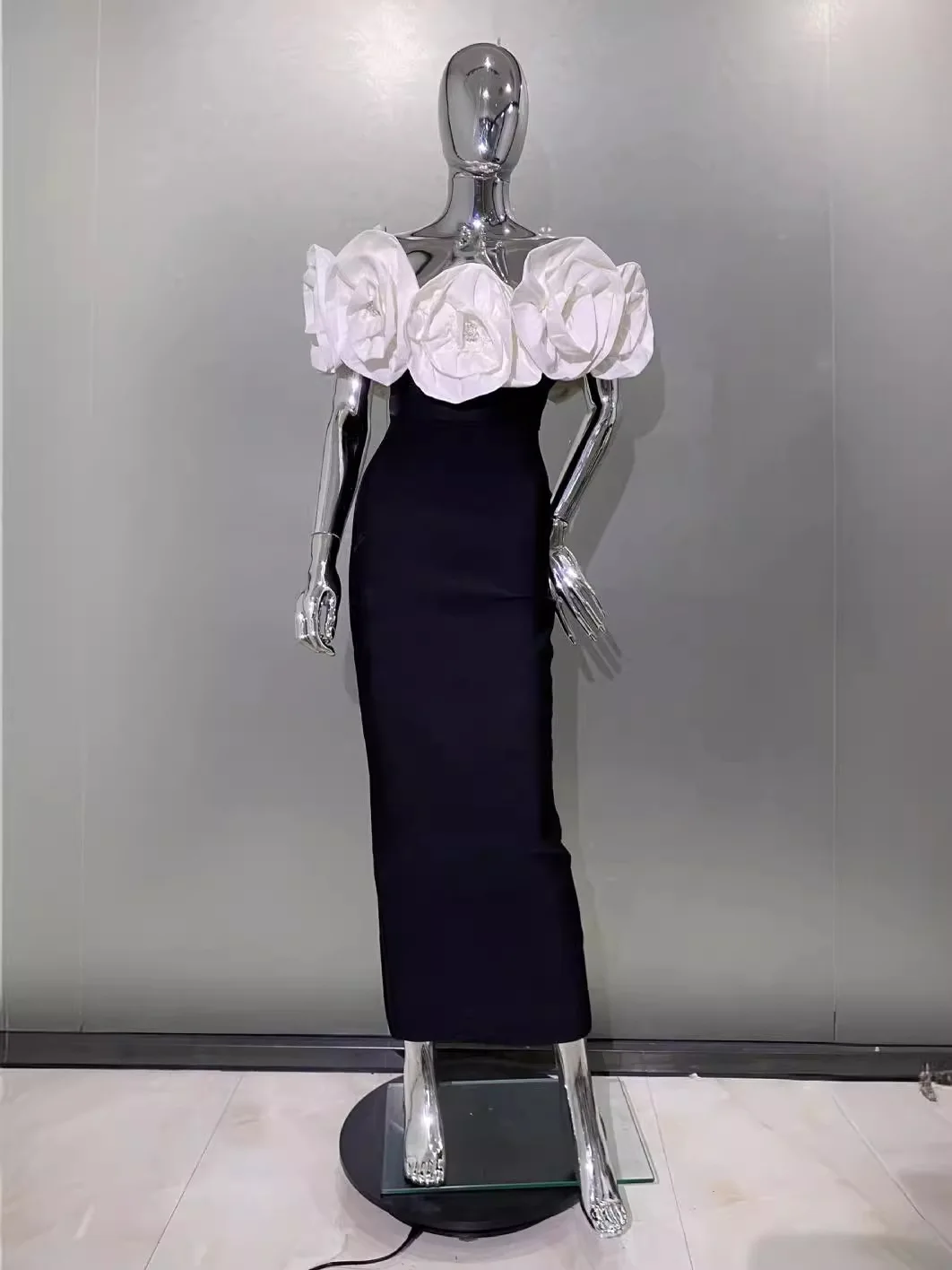 

Элегантное вечернее клубное вечернее платье 2021, женское сексуальное платье знаменитостей с открытыми плечами и бриллиантами, черное длинное облегающее бандажное платье макси