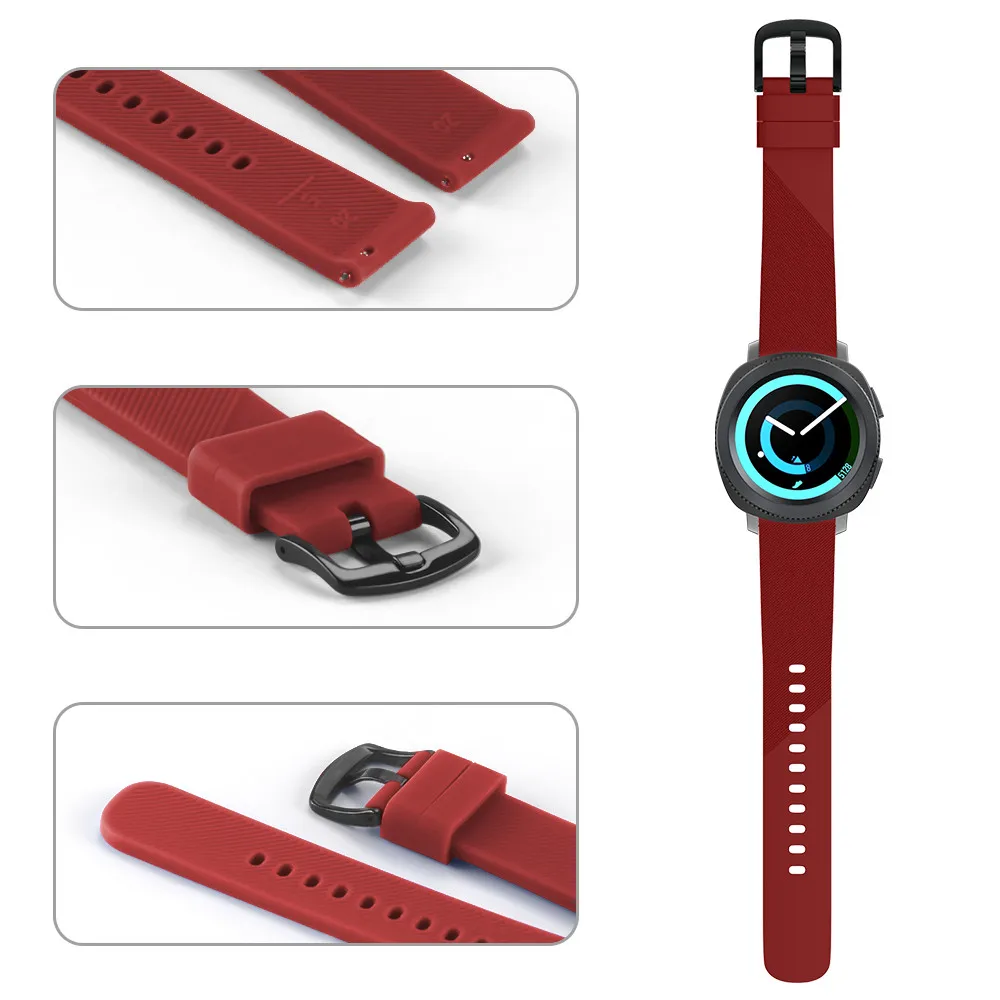 Nice 20MM Watchband Strap For Garmin Vivoactive 3/Garmin 645/Huami Youth/Samsung Gear Sport Silicone Rubber Wrist Band Strap