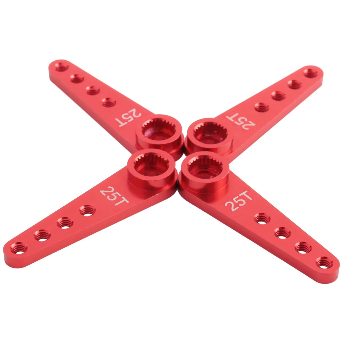 A50Z- 4PCS 37Mm 25T Metal Extension Steering Servo Arm Horn for RC Car Crawler Parts,Red