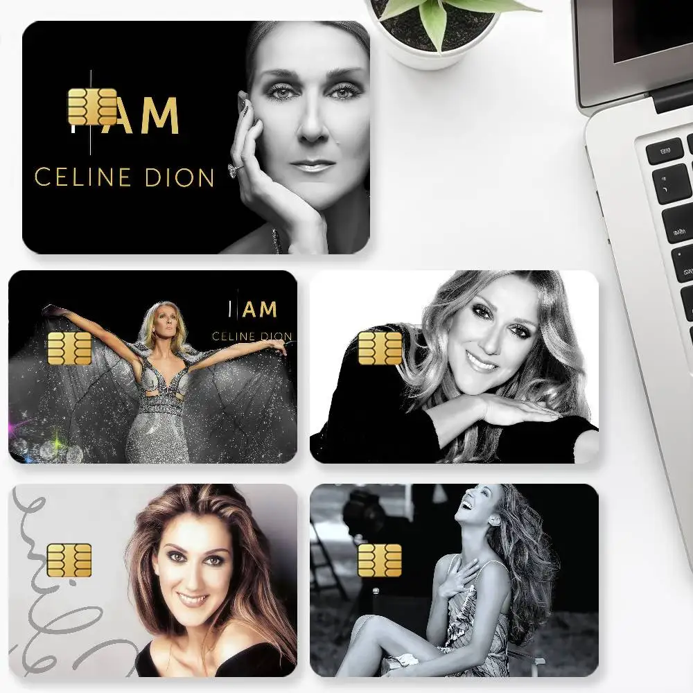 Singer C-Celine Dion Credit Card 4PCS Anti-scratch Waterproof Stickers for Bank Debit Decorative Protection Bus Subway