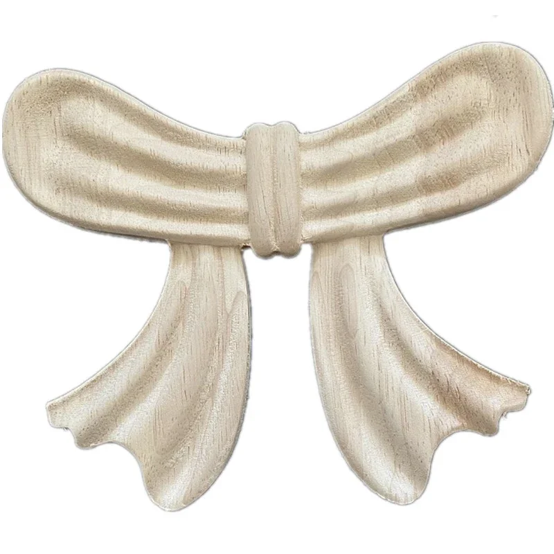 2PCS Woodcarving Decal Corner Applique Frame Door Decor Wall Decor Figurines Wood Miniature Flower Furniture Accessories 17cm