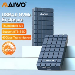 MAIWO USB 4.0 40Gbps M.2 NVMe SSD Enclosure Compatible M2 To Type-c 4.0 8TB Solid State Drive Case with Thunderbolt 3/4 Hard box