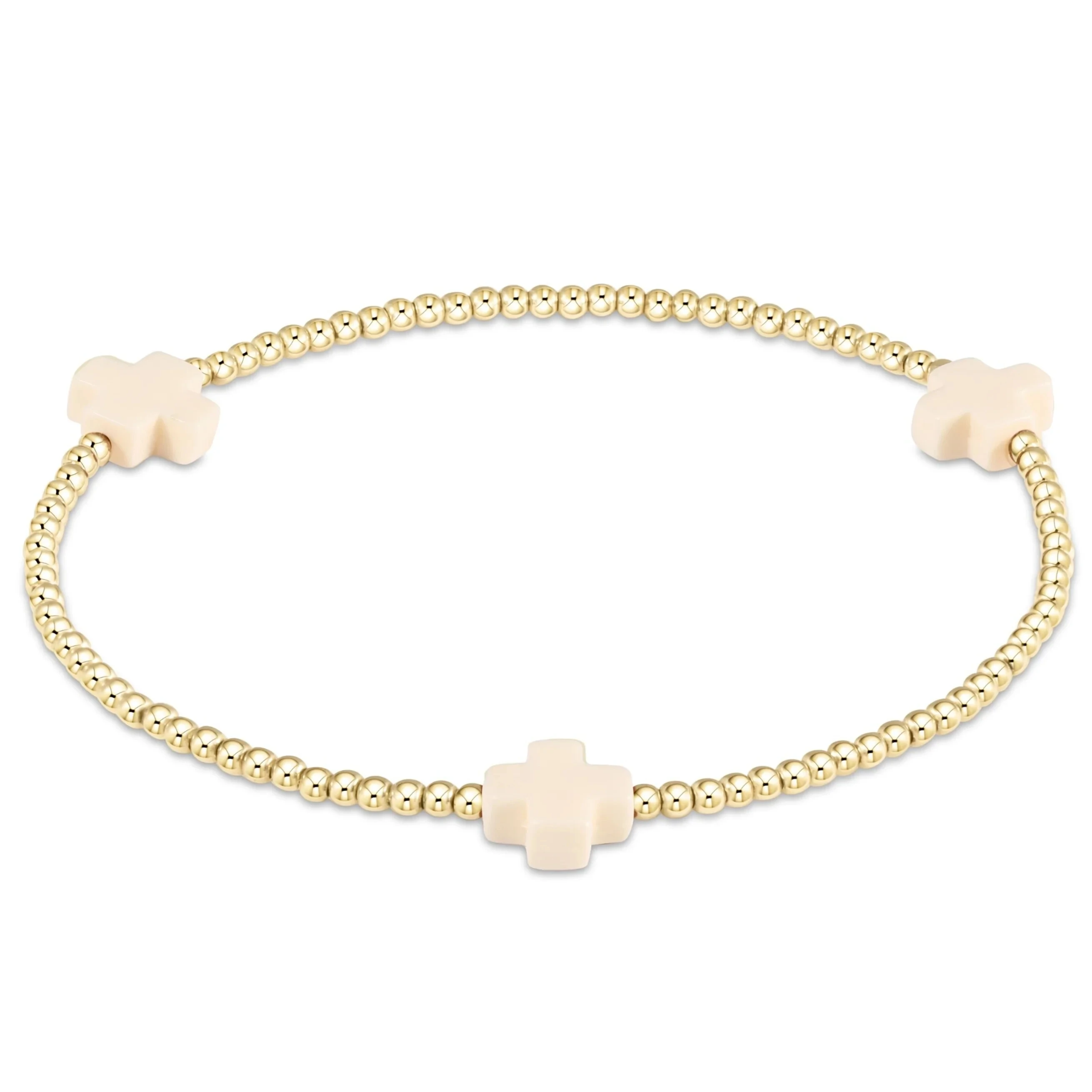Lieferant Kreuz-Charm-Armband Großhandel 3mm Vergoldete 18K Perlen-Armbänder für Frauen Stapelbare Boho Pulseras Schmuck – Detail 11