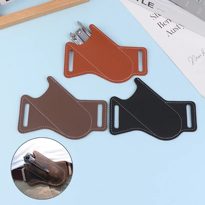 

EDC Folding Knives Sheath Leather Anti-Scratch Storage Sheath Waist-mounted Hip Strap Clips Outdoor Camping Tools Accessories