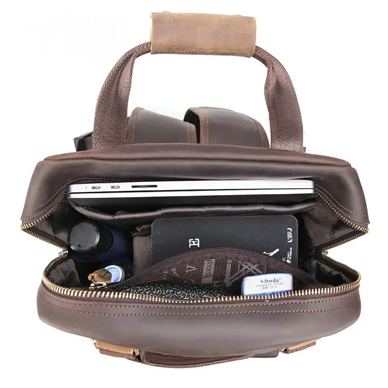 NEW Cowhide Camera Bag Camera Case Backpack Rucksack Laptop Bag For Canon Nikon Sony Fuji Pentax 3577