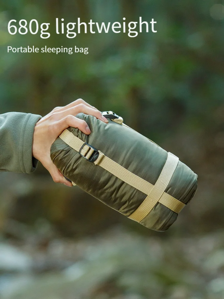 

680g Ultra Light Sleeping Bag Outdoor Adult Camping Autumn Winter Thin Tent Blanket All Season Universal Portable Dirt Proof