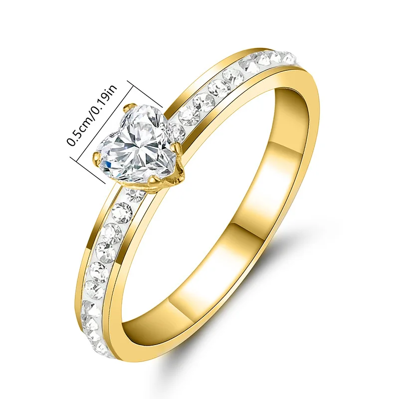 

Новинка 2025 года, кольцо из титановой стали и циркония, обручальное кольцо, изысканное простое универсальное ювелирное изделие из нержавеющей стали, оптовая продажа