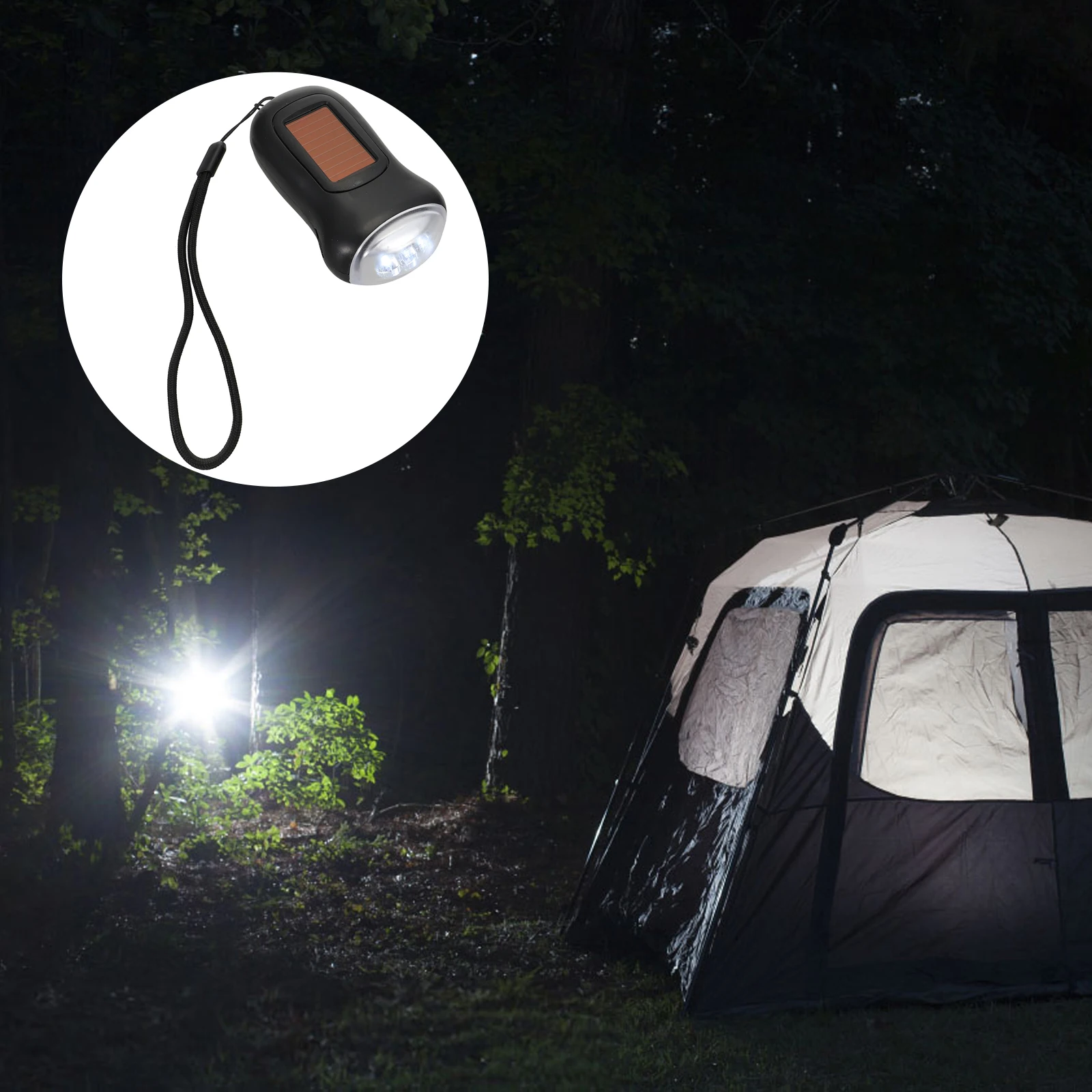 

Hand Crank Flashlight Portable Emergency LED Torch Light Outdoor Black Color Plastic Material Long Distance Bright