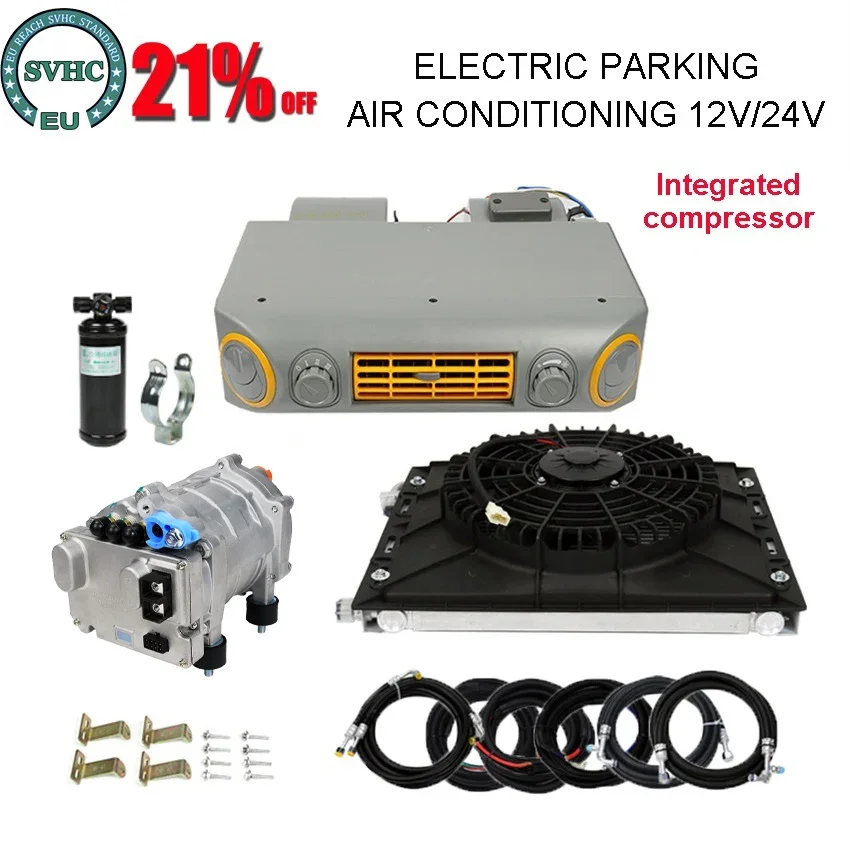 Universal Automotive Auto Electric Air Conditioning Compressor 12V 24V for Car Van Classic Single Cooler A/C Conditioner