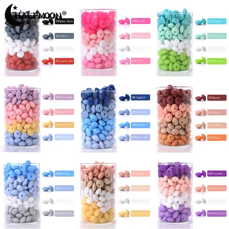 50/100Pcs 12Mm Siliconen Linze Kralen Silicone Bijtring Spacer Kralen Voor Baby Verpleging Accessoire Tandjes Ketting Armband maken