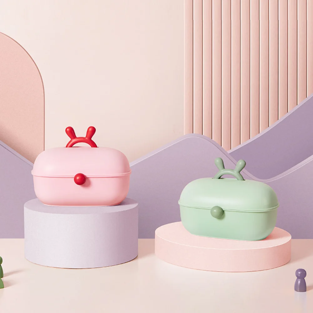 

Candy Color Rabbit Shape Storage Box Dust Proof Large Capacity Hair Accessories Storage Box Multi-purpose Cartoon