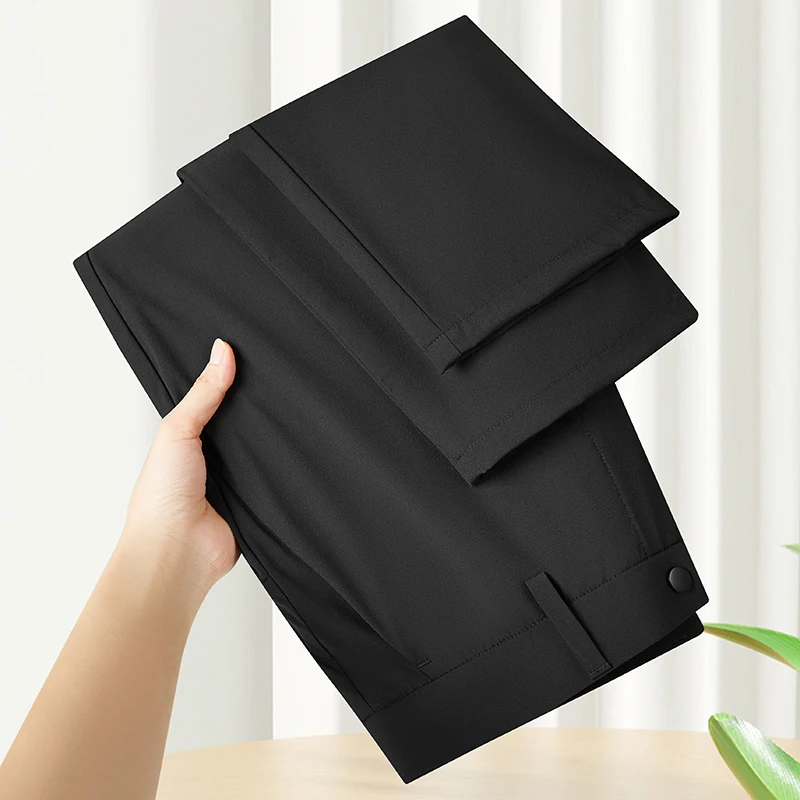 

5010 Men's light business casual trousers summer thin section ice silk straight trousers trend stretch trousers