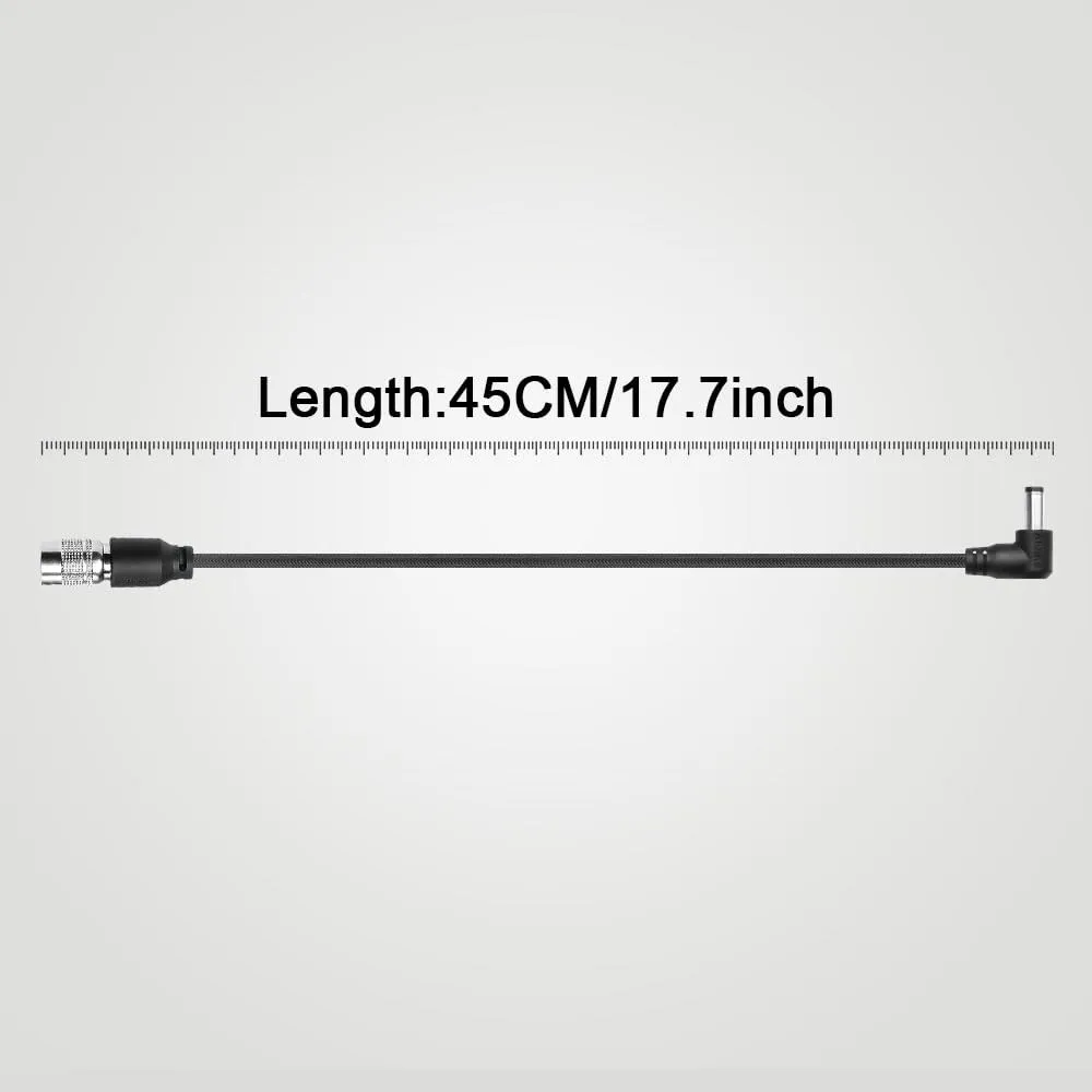 Ultra Flexible Hirose 4 Pin Male to DC Right Angle Braided Power Cable
