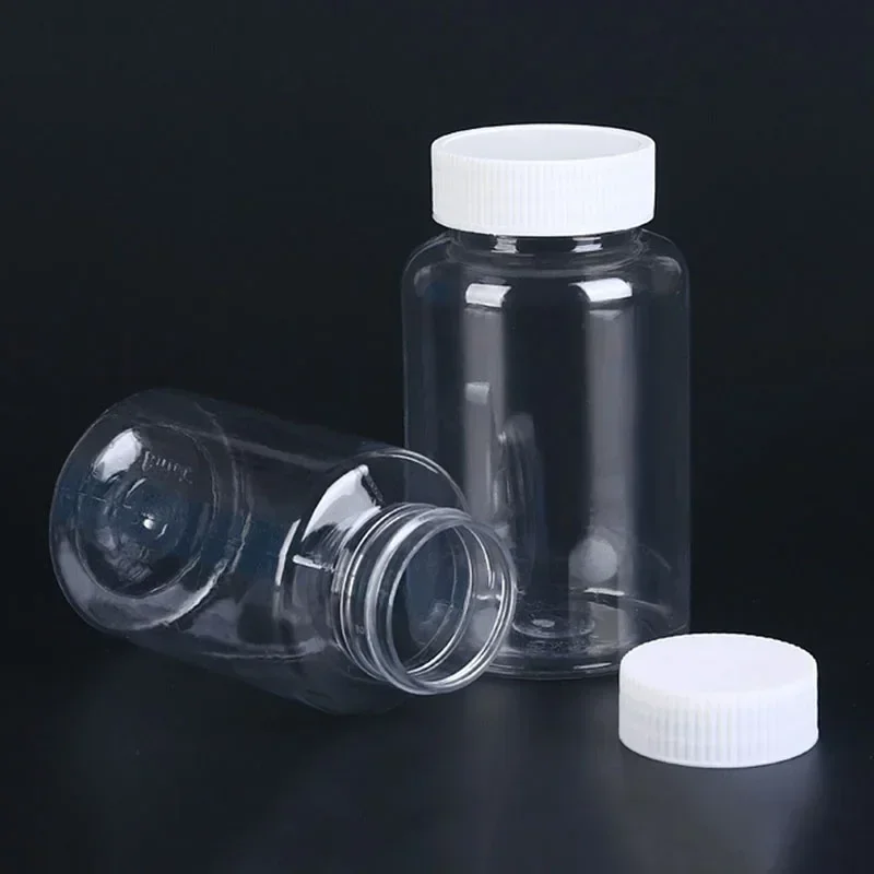 10Pcs 15/20/30/50/80/100ml Portable Clear Plastic Bottles Solid Powder Medicine Pill Vial Container Water Bottle Travel Set