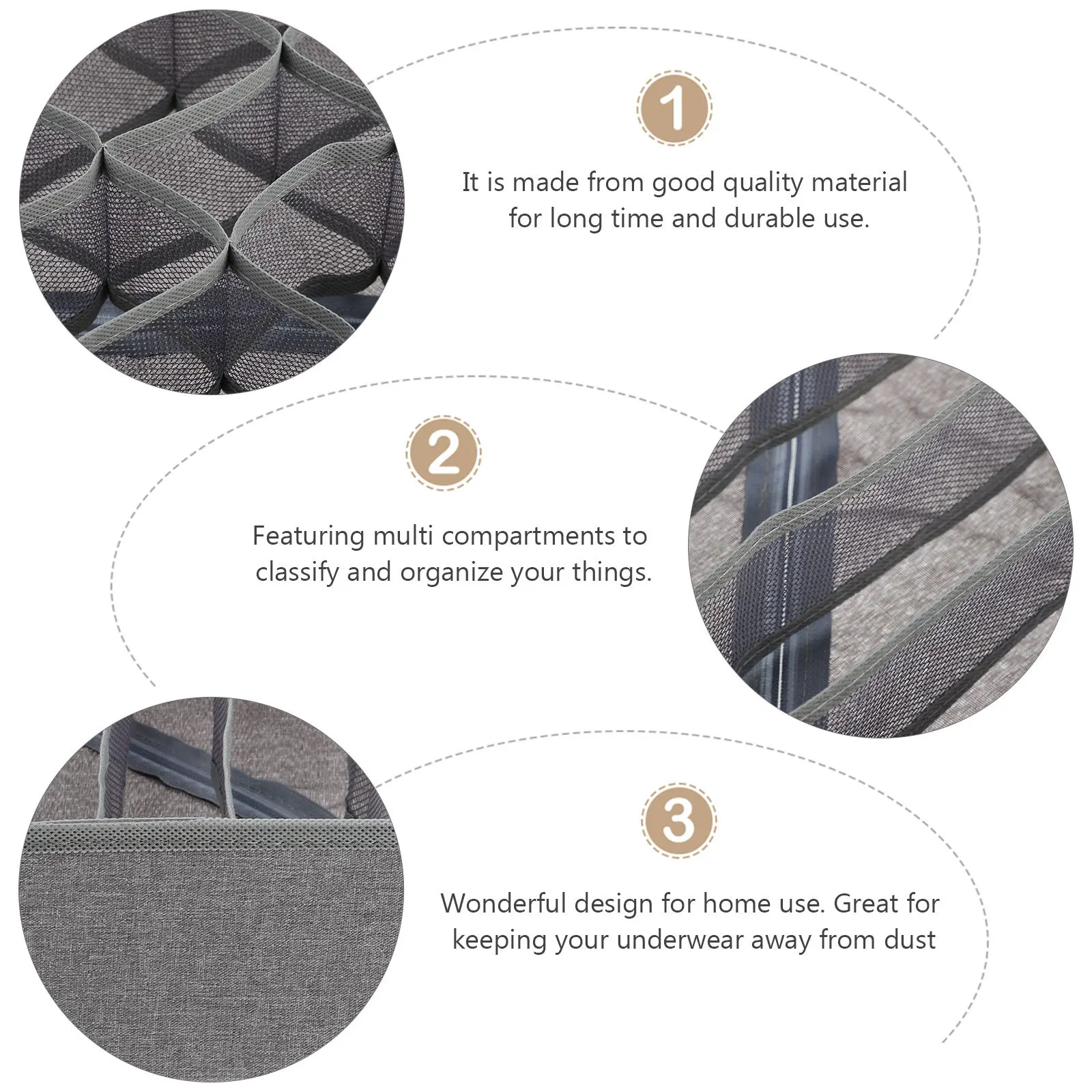 

2Pcs Underwear Storage Case Divider Organize Socks Bras Underwear Multi Compartment Bedroom Box Socks Box Sock Case